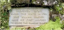  ??  ?? The monument to William Colenso on the Colenso Spur track in the northern Ruahine Range.