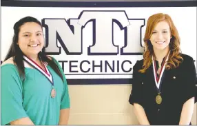  ?? LYNN KUTTER ENTERPRISE-LEADER ?? Anapaola Correa, a 2015 graduate of Lincoln High School, left, and Kaylan McEntire, a 2015 graduate of Farmington High School, will be in Anaheim, Calif., this week to show off their skills as nurse assistants. McEntire won first place in the nurse...