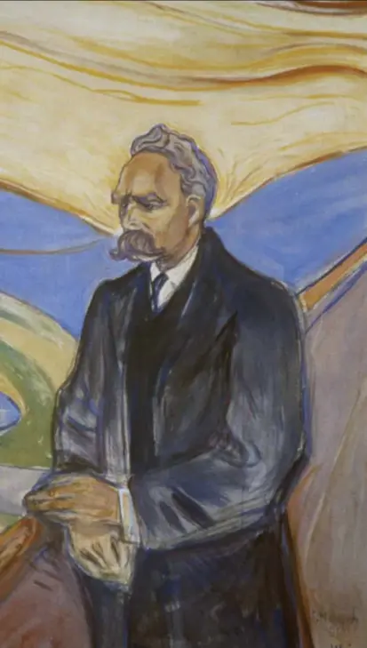  ?? © UIG via Getty Images ?? Friedrich Nietzsche, postuum geportrett­eerd in 1906 door Edvard Munch.