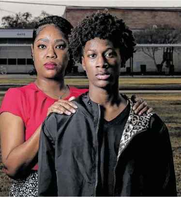  ?? Godofredo A. Vásquez / Staff photograph­er ?? LaToya Traylor, whose 15-year-old son Jamerson Bibbins has been suspended multiple times, says “there must be a better way” to discipline students in Beaumont ISD, whose rate last year was 46 per 100 students.