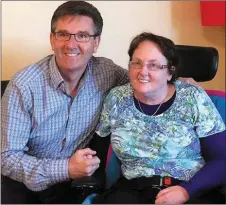  ??  ?? RIGHT: Daniel O’Donnell with Glebe Lodge resident, Kathleen Healy during his visit.