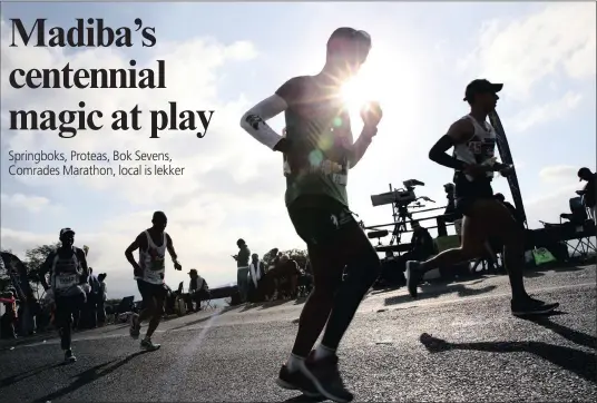  ?? PICTURE: DOCTOR NGCOBO/AFRICAN NEWS AGENCY (ANA) ?? SO NEAR: A runner at the halfway mark during the Comrades Marathon in KwaZulu-Natal yesterday.