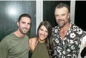  ?? ?? Josh Duhamel, right, with Roxy Robinson and guest Massimo Rivetti at the Luxus Villa New Year’s Eve party in Cape Town.