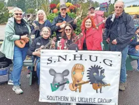  ?? COURTESY ?? The Southern NH Ukulele Group performed to enthusiast­ic fairgoers despite the rainy weather on Friday, Sept. 29. Pictured from left to right are Janet Mayo, Kim Martin, Tom Duffy, Keith MacFadgen, Steve Meyers. Front row are Peggy Tucker, Kathy Bilodeau-Olkavikas and June Pinkham