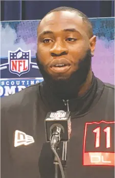  ?? JOHN KRYK ?? The proud son of Jamaican parents who immigrated to Ottawa in the 1990s, former Oklahoma Sooners star Neville Gallimore is among the best defensive linemen available in April’s NFL draft.