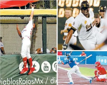  ??  ?? Jesús Fabela se roba un HR; Art Charles celebra tras ganar en 17 tandas y Monclova tiene racha de 15-2