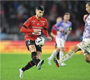  ?? | PHOTO : VINCENT MICHEL, OUEST-FRANCE ?? Martin Terrier doit retrouver le chemin du but contre Toulouse pour aider son équipe à retrouver de la confiance.