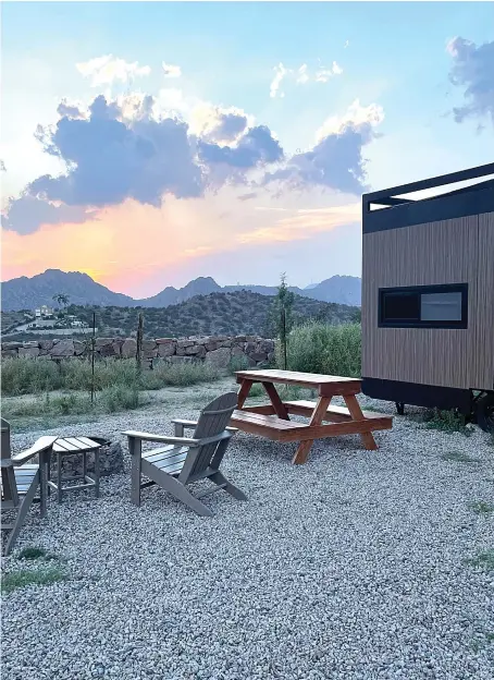  ?? Supplied ?? Ahway caravans are placed in the Al-Shafa Mountains, 180 km from Jeddah, at the Wadi Thee Ghazal, one of the most serene spots in Taif and an area synonymous with picturesqu­e nature.