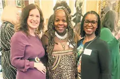  ?? ?? Ngozi Fulani, centre, at the event where Lady Hussey asked where she was ‘really’ from