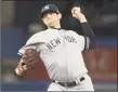  ?? Fred Thornhill / Associated Press ?? Yankees pitcher Jordan Montgomery could be playing for free this season, earning a salary less than he already received in bonuses.