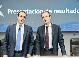  ?? ÀLEX GARCIA /ARCHIVO ?? Gonzalo Gortázar, consejero delegado, y Jordi Gual, presidente
