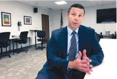  ?? Emily Wagster Pettus/Associated Press ?? ■ Kevin K. McAleenan, U.S. acting secretary of Homeland Security, speaks Tuesday at a federal building in Jackson, Miss. McAleenan said “violent white supremacis­t ideology” is fueling some domestic terrorism.