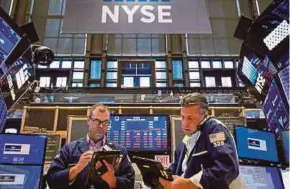  ?? REUTERS PIC ?? The financial sector underperfo­rmed the broad S&amp;P 500 benchmark index by over five per cent since April.