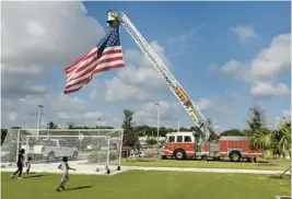  ?? FLORIDA SUN SENTINEL PHOTOS MIKE STOCKER/SOUTH ?? Canyon District Park includes three lighted multipurpo­se fields that address the community’s athletic needs, paved fitness trail with 13 exercise stations, two group picnic shelters, a restroom and concession building and parking spaces for 251 cars.