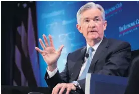  ?? AFP ?? Jerome Powell, presidente de la Reserva Federal, afirmó que la entidad será paciente antes de subir las tasas de interés de referencia.