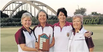  ??  ?? LOCAL CHAMPS: Winners of the Eastern Areas Ladies’ fours, from left, Jane Armitage (skip), Maureen Heale (3rd), Adele Wood (lead) and Sylvia Prevost (2nd)