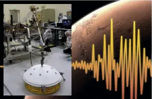  ??  ?? InSight will measure seismic activity both near the surface and deep inside the core of Mars using the Seismic Experiment for Interior Structure (SEIS)