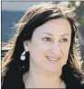  ??  ?? DAPHNE CARUANA GALIZIA:
Reporter was killed by a car bomb.