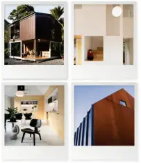  ??  ?? Top right Two clever solutions are reached on a split site in Wellington (p.128). A cabin by James Warren in a nikau grove on the Punakaiki coast (p.76). Above right Above left Mitchell Coll of Coll Architectu­re slots two homes onto a 300-square-metre...