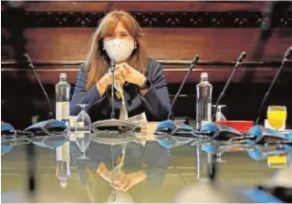  ?? EFE ?? Laura Borràs, en una reunión reciente de la Mesa del Parlament