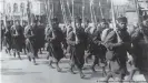  ??  ?? French soldiers drawn from the colonies marching in 1923 during the occupation of the Rhineland