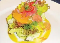  ??  ?? Pomelo Salad, Pink Onion and Mustard Dressing
