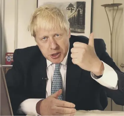  ??  ?? 0 Boris Johnson accused some MPS of ‘a terrible kind of collaborat­ion’ with the EU over Brexit