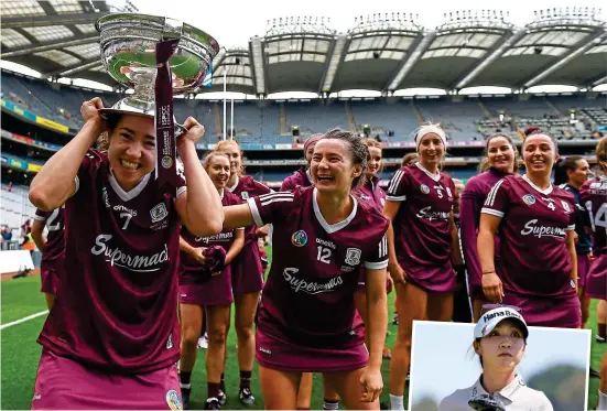  ?? ?? Doctor’s orders: Galway’s Catriona Cormican (left) after their 2021 All-Ireland victory