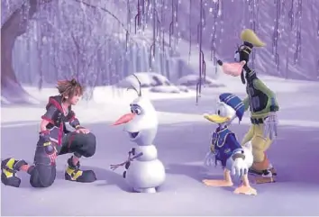  ??  ?? Vollgepack­t in jeder Hinsicht: «Kingdom Hearts 3» vereint die Welten von Walt Disney und «Final Fantasy».