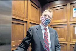  ?? J. SCOTT APPLEWHITE — THE ASSOCIATED PRESS ?? Republican Rep. Paul Gosar of Arizona takes an elevator on Capitol Hill in Washington on Wednesday.