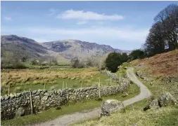  ??  ?? ABOVE The path leaves Rosthwaite for Lakeland’s Central Fells