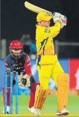  ?? BCCI ?? MS Dhoni struck an unbeaten 22ball 51 to help CSK post a total that was beyond Delhi’s reach.