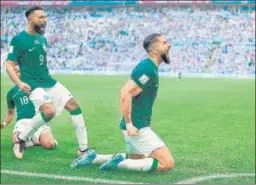  ?? AFP ?? Saleh Al-shehri after scoring the equaliser against Argentina on Tuesday.