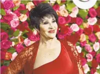  ?? EVAN AGOSTINI INVISION/AP ?? Chita Rivera, shown at the Tony Awards in 2018, received 10 Tony nomination­s, winning twice, during her long career.