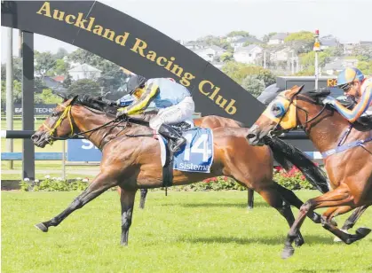  ?? Photo / Trish Dunell ?? Santa Monica winning the Gr.1 Railway at Ellerslie on New Year’s Day.