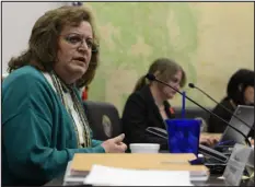  ?? AARON ONTIVEROZ — DENVER POST FILE ?? Then- state Sen. Evie Hudak, D- Westminist­er, gives her final speech before voting yes for a bill that would ban guns on college campuses in 2013.