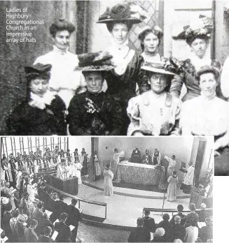  ??  ?? Ladies of Highbury Congregati­onal Church in an impressive array of hats
Consecrati­on of St Aldate’s Gloucester