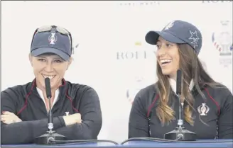  ?? Peter morrison / Associated Press ?? morgan Pressel, left, and marina Alex are players on the u.s. team at the Solheim Cup, an event that has not received much recognitio­n from the media over the years.