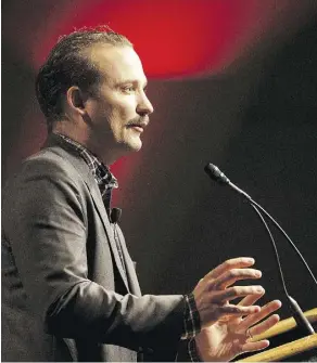  ?? DAVID BLOOM ?? Alexandre Trudeau delivers a speech during the National Conference for Second Language Educators in Edmonton on Friday.