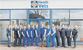  ?? ?? The team at Heath Vets, Burgess Hill, winners of ‘Best Vets in West Sussex’