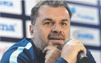  ?? SINGLE- MINDED: Socceroos head coach Ange Postecoglo­u has been reticent about his future plans. ??