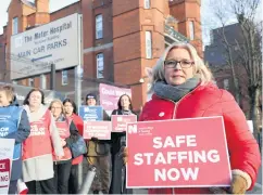  ??  ?? Pat Cullen with health staff outside the Mater Hospital earlier this month