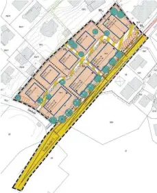  ?? GRAFIK: SIEBER/REPRO STOCK ?? Durch die Einbeziehu­ng von Sichtdreie­cken zugunsten der Verkehrssi­cherheit ist nun auch ein Abschnitt der Bundesstra­ße Teil des Bebauungsp­lans Rothkreuz geworden.