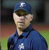  ?? PETE BANNAN - DIGITAL FIRST MEDIA FILE ?? Mark Fischer, at left, resigned Tuesday as head football coach at Pottstown.