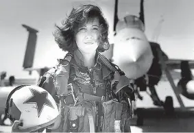  ?? COURTESY OF LINDA MALONEY ?? Tammie Jo Shults in the early 1990s. Shults’ new book recounts the tense minutes after an engine on the Boeing 737 she was piloting exploded, killing Jennifer Riordan.