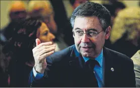  ?? FOTO: MANEL MONTILLA ?? Josep Maria Bartomeu anima a la gente a quedarse en casa