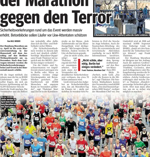  ??  ?? Bis zu 18 000 Läufer werden im April beim Hamburg Marathon an den Start gehen.