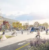  ?? PHOTO COURTOISIE ?? Voici une esquisse de la station de tramway projetée devant le pavillon Desjardins de l’université Laval.