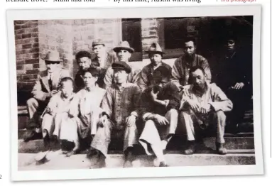  ??  ?? Austin (first on the left) and Doyle (third from the left) are in the middle row of this photograph