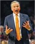  ?? AP FILE PHOTO/ADAM HUNGER ?? Tennessee coach Rick Barnes reacts to a call during the Kansas game two weeks ago.